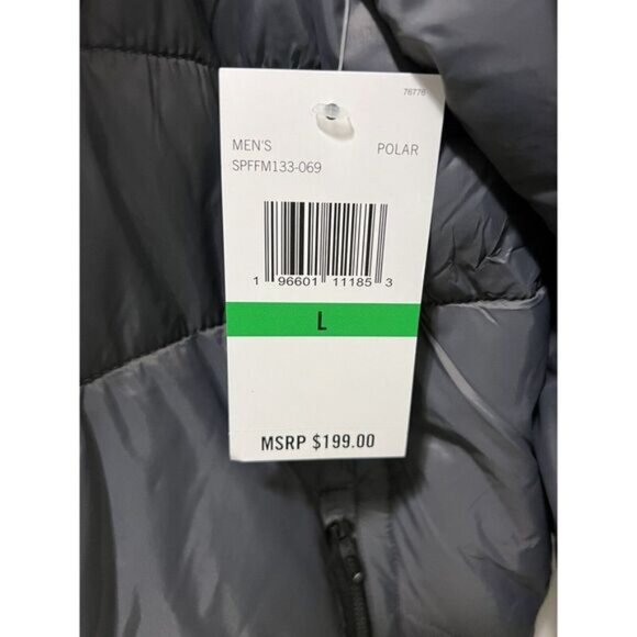 Spyder Mens Size LargePolar Gray  Puffy Winter jacket With‎ Hood - Picture 7 of 7